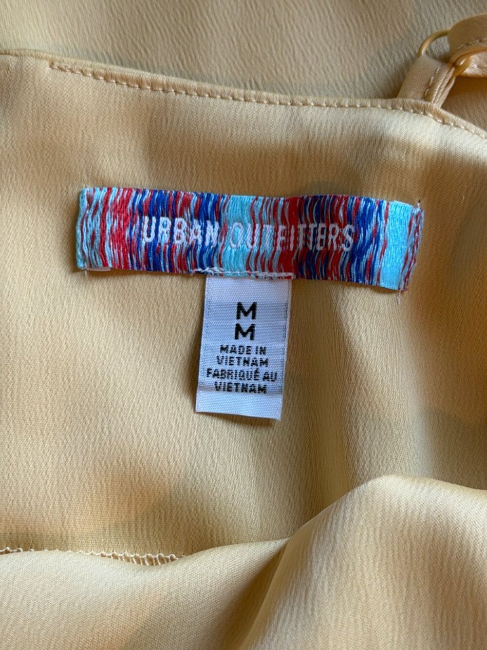 Urban Outfitters Gold Satin Cowl Neck Mini Slip Dress Size M - Picture 6 of 8